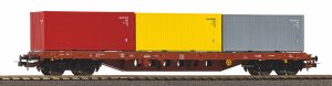 PIKO 24539 H0 - Container platform wagon with 3 containers, SNCB, ep.V