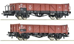Roco 6600150 H0 - Set of 2 Wddt type open freight wagons, PKP, ep.III