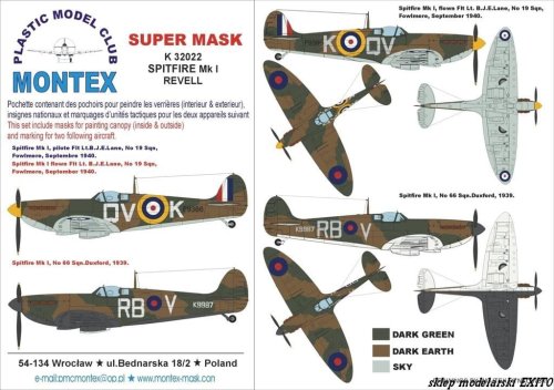 Go to product MONTEX K32022 - 1:32 Spitfire Mk.I
