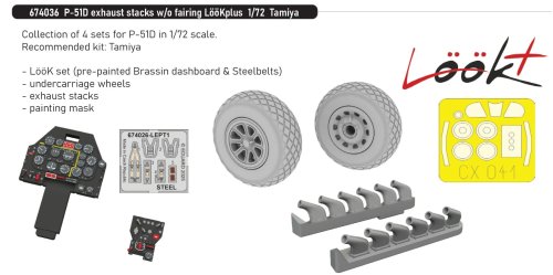 Go to product Eduard 674036 - 1:72 P-51D exhaust stacks w/o fairing LööKplus