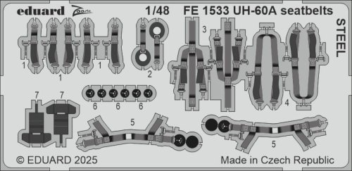 Go to product Eduard FE1533 - 1:48 UH-60A seatbelts - Steel