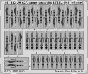 Eduard 491533 - 1:48 UH-60A cargo seatbelts - Steel