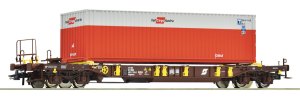 Roco 67598 H0 - T3 Flat Wagon with Rail Cargo Austria Container, ÖBB, ep.V