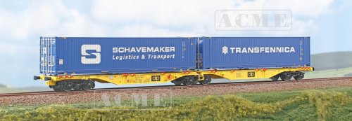 Go to product Acme 90263 H0 - Sggmrss Intermodal Flat Wagon with Containers, Clip, ep.VI