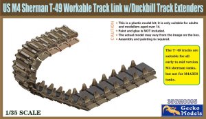 Gecko Models 35GM0095 - 1:35 US M4 Sherman T-49 Workable Track Link w/ Duckbill Track Extenders