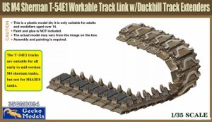 Gecko Models 35GM0094 - 1:35 US M4 Sherman T-54E1 Workable Track Link w/ Duckbill Track Extenders
