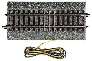 Roco 42521 H0 – Straight Track G1/2 115 mm with Feeder Wires for Analog System, RocoLine with rubber bedding