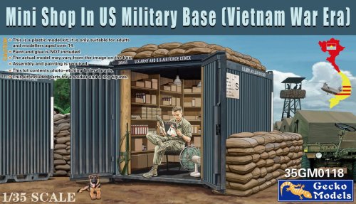 Go to product Gecko Models 35GM0118 - 1:35 Mini Shop in US Military Base Vietnam War Era