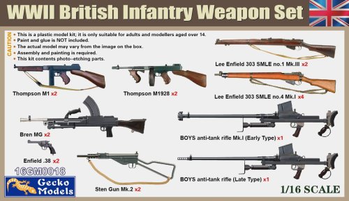Go to product Gecko Models 16GM0018 - 1:16 WWII British Infantry Weapon Set