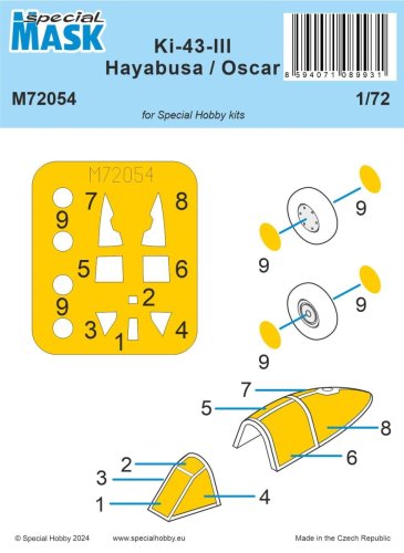 Go to product Special Hobby M72054 - 1:72 Nakajima Ki-43-III Hayabusa Mask