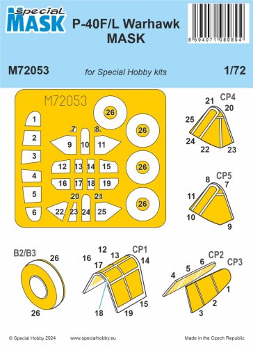 Go to product Special Hobby M72053 - 1:72 P-40F/L Warhawk Mask