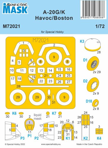 Go to product Special Hobby M72021 - 1:72 A-20G/K Havoc/Boston Mask