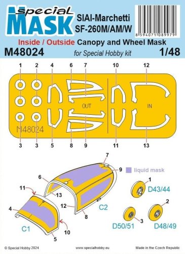 Go to product Special Hobby M48024 - 1:48 SIAI-Marchetti SF-260M/AM/W Mask