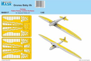 Special Hobby M48017 - 1:48 Grunau Baby IIB Mask Canopy, Fabric Flying / Control Surfaces