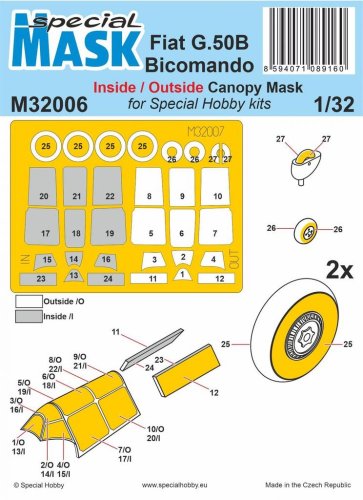 Go to product Special Hobby M32006 - 1:32 Fiat G.50B Bicomando Mask