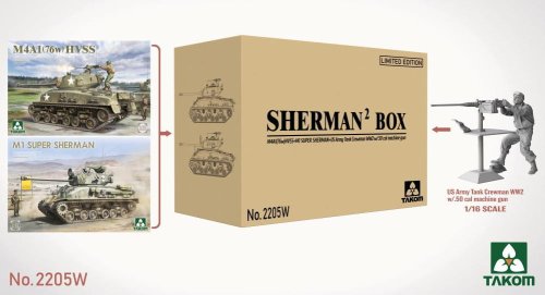 Go to product Takom 2205W - 1:35 Sherman² Box M4A1 76w HVSS & M1 Super Sherman - Limited Edition