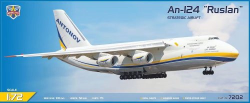 Go to product Modelsvit 7202 - 1:72 An-124 Ruslan Strategic Airlift