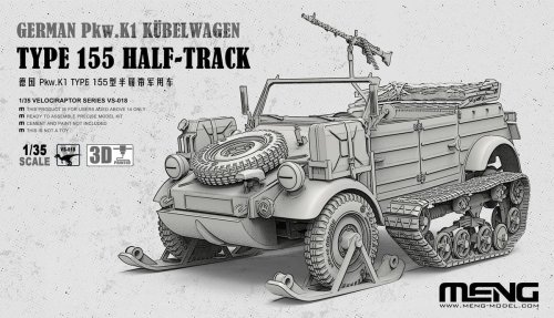 Go to product Meng Model VS018 - 1:35 German Pkw.K1 Kübelwagen Type 155 Half-Track
