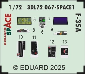 Eduard 3DL72067 - 1:72 F-35A Space 3D Decals + PE