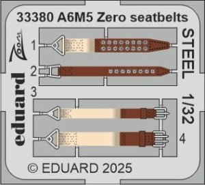 Eduard 33380 - 1:32 A6M5 Zero seatbelts - Steel