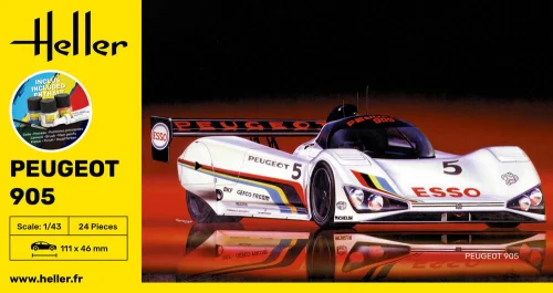 Go to product Heller 56110 - 1:43 Peugeot 905 gift set with paints