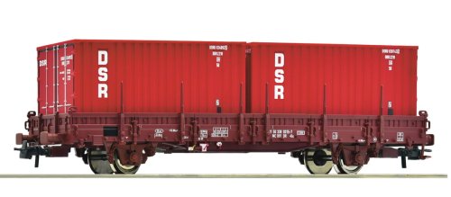 Go to product Roco 6600138 H0 - Type Ks Flatcar with DSR Containers, DR, ep.IV