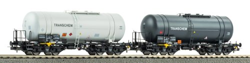 Go to product Piko 28312 H0 - Set of 2 tank cars type 406Rb, Transchem, ep.VI