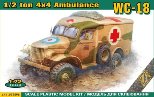 Go to product Ace 72596 - 1:72 1/2 Ton 4x4 Ambulance WC-18