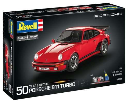 Go to product Revell 05634 - 1:24 Porsche 911 Turbo 50th Anniversary model set with paints
