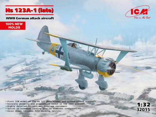 Go to product ICM 32015 - 1:32 Hs 123A-1 late - WWII German attack aircraft