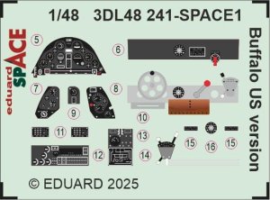 Eduard 3DL48241 - 1:48 Buffalo US version Space 3D Decals + PE