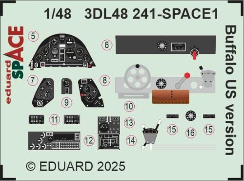 Go to product Eduard 3DL48241 - 1:48 Buffalo US version Space 3D Decals + PE