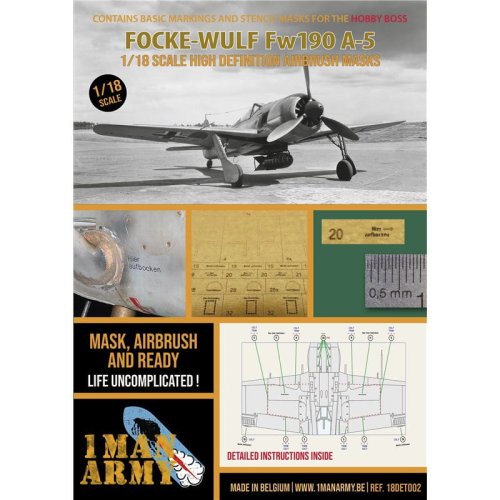 Go to product 1 Man Army 18DET002 - 1:18 Focke Wulf Fw 190 A-5 - Hobby Boss