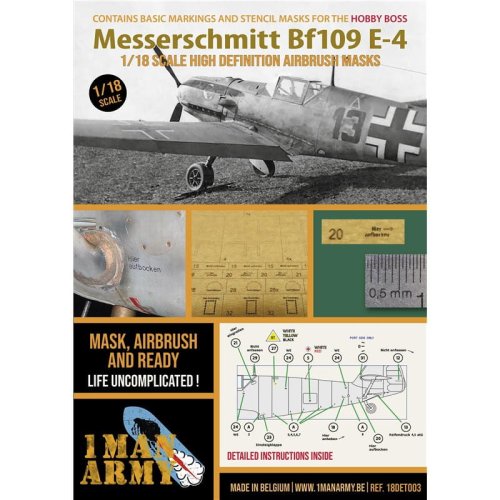 Go to product 1 Man Army 18DET003 - 1:18 Messerschmitt Bf109 E-4 - Hobby Boss