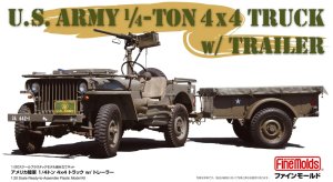 Fine Molds 82002 - 1:20 US Army 1/4-ton 4x4 Truck w/ Trailer