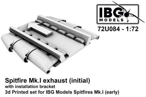 Go to product IBG 72U084 - 1:72 Spitfire Mk.I exhaust initial with installation bracket 3D Printed Set