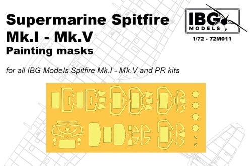 Go to product IBG 72M011 - 1:72 Spitfire Mk.I / Mk.V / PR Painting Masks
