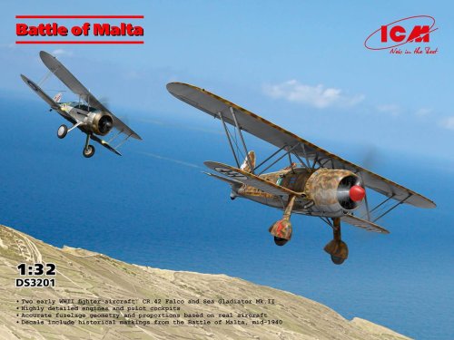 Go to product ICM DS3201 - 1:32 Battle of Malta - Fiat CR.42 Falco & Sea Gladiator Mk.II
