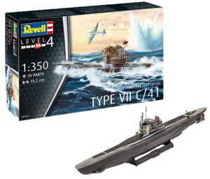 Revell 75154 - 1:350 German Submarine Type VII C/41 model z farbami