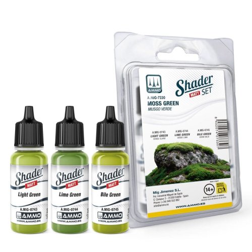 Go to product Ammo Mig 7330 - Matt Shader Set Moss Green