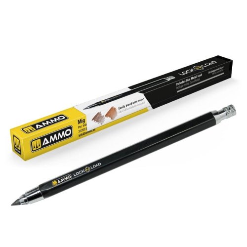 Go to product Ammo Mig 8313 -  Lock 'N Load Weathering Rechargable Technical Pencil Gun Metal