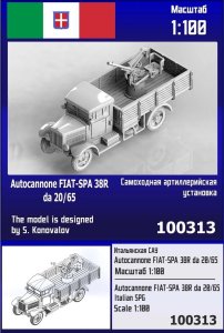 Zebrano Z100-313 - 1:100 Autocannone FIAT-SPA 38R da 20/65 Italian SPG