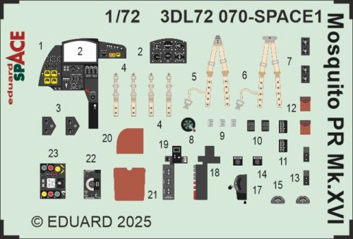 Go to product Eduard 3DL72070 - 1:72 Mosquito PR Mk.XVI Space 3D Decals