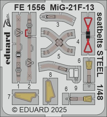 Go to product Eduard FE1556 - 1:48 MiG-21F-13 seatbelts - Steel