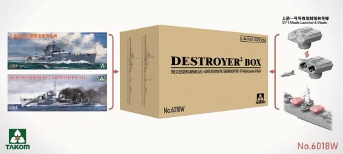 Go to product Takom 6018W - 1:350 Destroyer 2 Box PLA Navy Type 07 Destroyer Anshan Class + Soviet Destroyer PR.7 Gremyashchiy 1942 + SY-1 Missile Launcher & Missile