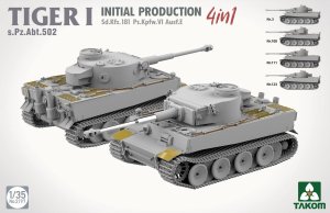 Takom 2197 - 1:35 Tiger I Initial Production 4 in 1 s.Pz.Abt.502