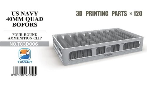 Go to product Zimi Model Toucan 3D006 - 1:35 US Navy 40 mm Bofors Four-Round Ammunition Clip 120 pcs