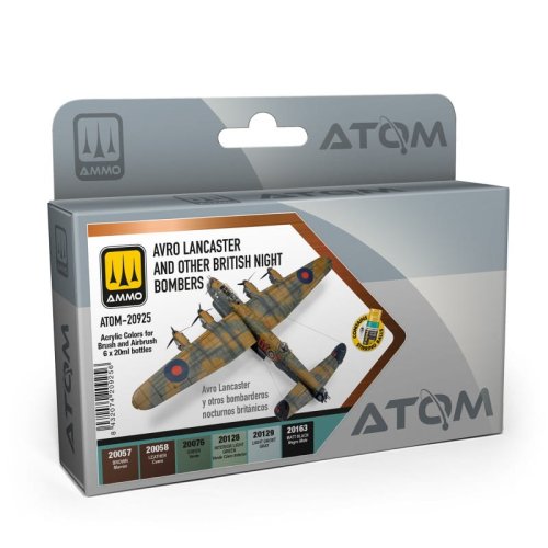 Go to product Ammo Mig 20925 - Atom Avro Lancaster and other Night Bombers paint set