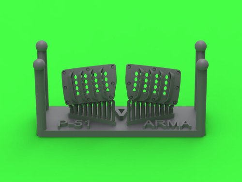 Go to product Master AM-72-172 - 1:72 P-51 Mustang - carburator air filter cover - RAF louvred type - version A (for Arma Hobby)