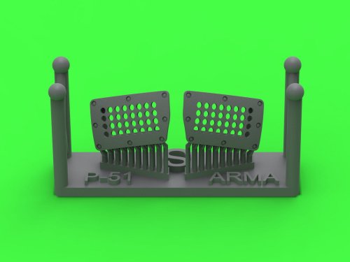 Go to product Master AM-72-171 - 1:72 P-51 Mustang - carburator air filter cover - standard holed type (for Arma Hobby)